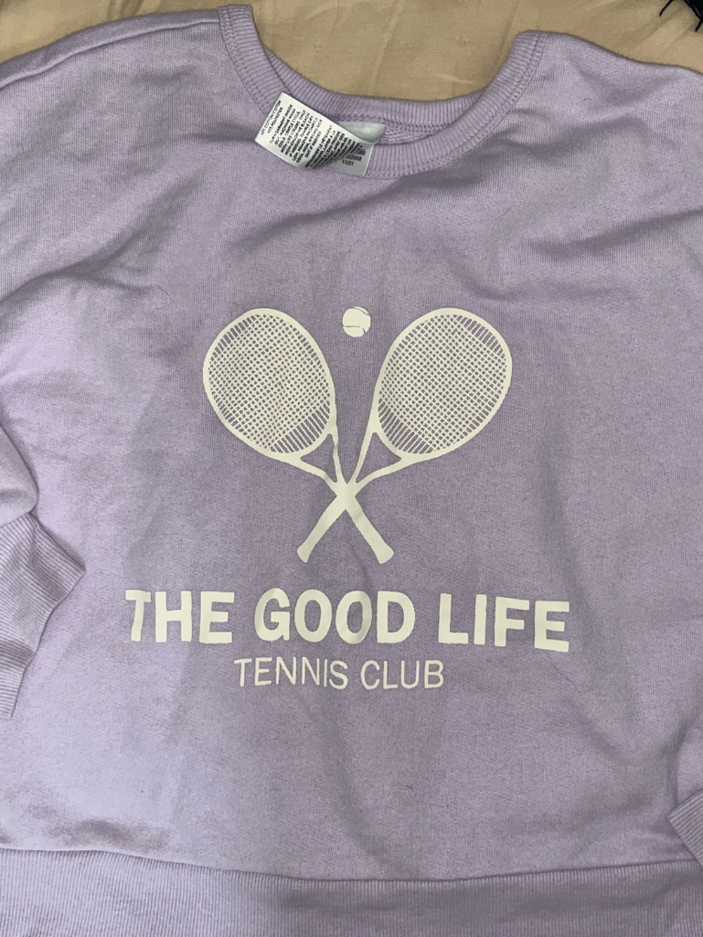 Kids Lavender 'The Good Life Tennis Club' Sweatshirt - Nordstrom